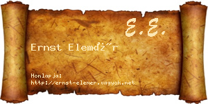 Ernst Elemér névjegykártya